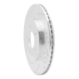 Dynamic Friction 2005-2014 Ford Mustang Rear Left Drilled & Slotted Silver Brake Rotor by Dynamic Friction Company 631-54058L