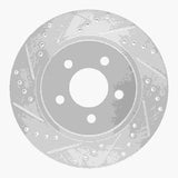 Dynamic Friction 2005-2014 Ford Mustang Rear Left Drilled & Slotted Silver Brake Rotor by Dynamic Friction Company 631-54058L