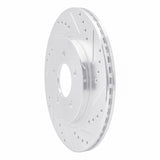 Dynamic Friction 2005-2014 Ford Mustang Rear Right Drilled & Slotted Silver Brake Rotor by Dynamic Friction Company 631-54058R
