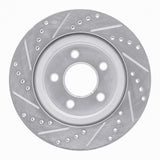 Dynamic Friction 2005-2014 Ford Mustang Rear Right Drilled & Slotted Silver Brake Rotor by Dynamic Friction Company 631-54058R