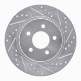 Dynamic Friction 2005-2014 Ford Mustang Rear Right Drilled & Slotted Silver Brake Rotor by Dynamic Friction Company 631-54058R