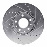 Dynamic Friction 2006-2013 Ford Fusion Front Left Drilled & Slotted Silver Brake Rotor by Dynamic Friction Company 631-54059L