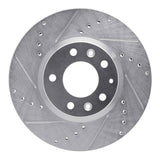 Dynamic Friction 2006-2013 Ford Fusion Front Left Drilled & Slotted Silver Brake Rotor by Dynamic Friction Company 631-54059L