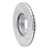 Dynamic Friction 2006-2013 Ford Fusion Front Left Drilled & Slotted Silver Brake Rotor by Dynamic Friction Company 631-54059L
