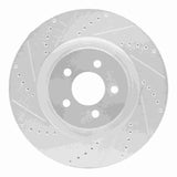 Dynamic Friction 2007-2014 Ford Mustang Front Left Drilled & Slotted Silver Brake Rotor by Dynamic Friction Company 631-54060L
