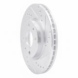 Dynamic Friction 2008-2011 Ford Focus Front Right Drilled & Slotted Silver Brake Rotor by Dynamic Friction Company 631-54061R