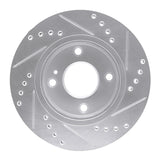 Dynamic Friction 2011-2019 Ford Figo (Mexico) Front Left Drilled & Slotted Silver Brake Rotor by Dynamic Friction Company 631-54063L