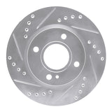 Dynamic Friction 2011-2019 Ford Figo (Mexico) Front Left Drilled & Slotted Silver Brake Rotor by Dynamic Friction Company 631-54063L