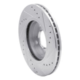 Dynamic Friction 2011-2019 Ford Figo (Mexico) Front Left Drilled & Slotted Silver Brake Rotor by Dynamic Friction Company 631-54063L