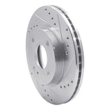 Dynamic Friction 2011-2019 Ford Fiesta (USA/Canada) Front Right Drilled & Slotted Silver Brake Rotor by Dynamic Friction Company 631-54063R