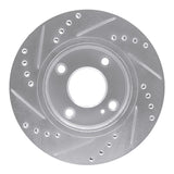 Dynamic Friction 2011-2019 Ford Fiesta (USA/Canada) Front Right Drilled & Slotted Silver Brake Rotor by Dynamic Friction Company 631-54063R
