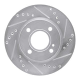 Dynamic Friction 2011-2019 Ford Fiesta (USA/Canada) Front Right Drilled & Slotted Silver Brake Rotor by Dynamic Friction Company 631-54063R