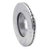 Dynamic Friction 2011-2019 Ford Fiesta (USA/Canada) Front Right Drilled & Slotted Silver Brake Rotor by Dynamic Friction Company 631-54063R