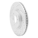 Dynamic Friction 2011-2014 Ford Mustang Front Left Drilled & Slotted Silver Brake Rotor by Dynamic Friction Company 631-54065L