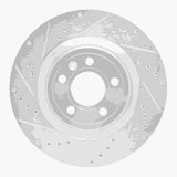Dynamic Friction 2011-2014 Ford Mustang Front Left Drilled & Slotted Silver Brake Rotor by Dynamic Friction Company 631-54065L