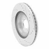 Dynamic Friction 2011-2014 Ford Mustang Front Left Drilled & Slotted Silver Brake Rotor by Dynamic Friction Company 631-54065L