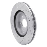 Dynamic Friction 2011-2014 Ford Mustang Front Right Drilled & Slotted Silver Brake Rotor by Dynamic Friction Company 631-54065R