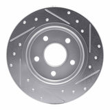 Dynamic Friction 2012-2018 Ford Focus Rear Left Drilled & Slotted Silver Brake Rotor by Dynamic Friction Company 631-54066L