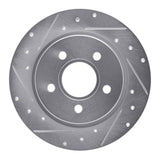 Dynamic Friction 2012-2018 Ford Focus Rear Left Drilled & Slotted Silver Brake Rotor by Dynamic Friction Company 631-54066L