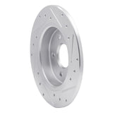 Dynamic Friction 2012-2018 Ford Focus Rear Left Drilled & Slotted Silver Brake Rotor by Dynamic Friction Company 631-54066L