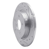 Dynamic Friction 2012-2018 Ford Focus Rear Right Drilled & Slotted Silver Brake Rotor by Dynamic Friction Company 631-54066R