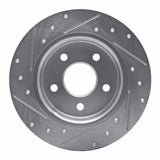 Dynamic Friction 2012-2018 Ford Focus Rear Right Drilled & Slotted Silver Brake Rotor by Dynamic Friction Company 631-54066R