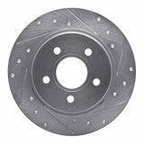 Dynamic Friction 2012-2018 Ford Focus Rear Right Drilled & Slotted Silver Brake Rotor by Dynamic Friction Company 631-54066R