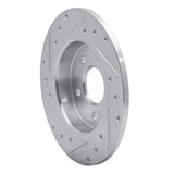 Dynamic Friction 2012-2018 Ford Focus Rear Right Drilled & Slotted Silver Brake Rotor by Dynamic Friction Company 631-54066R