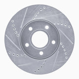 Dynamic Friction 2012-2018 Ford C-Max Front Left Drilled & Slotted Silver Brake Rotor by Dynamic Friction Company 631-54067L