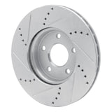 Dynamic Friction 2012-2018 Ford C-Max Front Right Drilled & Slotted Silver Brake Rotor by Dynamic Friction Company 631-54067R