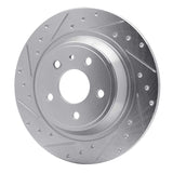 Dynamic Friction 2013-2020 Ford Special Service Police Sedan Rear Left Drilled & Slotted Silver Brake Rotor by Dynamic Friction Company 631-54068L