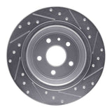 Dynamic Friction 2013-2020 Ford Special Service Police Sedan Rear Left Drilled & Slotted Silver Brake Rotor by Dynamic Friction Company 631-54068L
