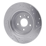 Dynamic Friction 2013-2020 Ford Special Service Police Sedan Rear Left Drilled & Slotted Silver Brake Rotor by Dynamic Friction Company 631-54068L