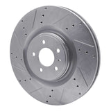 Dynamic Friction 2013-2014 Ford Mustang Front Left Drilled & Slotted Silver Brake Rotor by Dynamic Friction Company 631-54071L