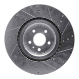 Dynamic Friction 2013-2014 Ford Mustang Front Left Drilled & Slotted Silver Brake Rotor by Dynamic Friction Company 631-54071L