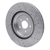 Dynamic Friction 2013-2014 Ford Mustang Front Left Drilled & Slotted Silver Brake Rotor by Dynamic Friction Company 631-54071L