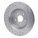 Dynamic Friction 2013-2020 Ford Escape Rear Left Drilled & Slotted Silver Brake Rotor by Dynamic Friction Company 631-54072L