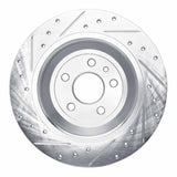 Dynamic Friction 2013-2020 Ford Fusion Rear Right Drilled & Slotted Silver Brake Rotor by Dynamic Friction Company 631-54072R