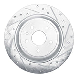 Dynamic Friction 2013-2020 Ford Fusion Rear Right Drilled & Slotted Silver Brake Rotor by Dynamic Friction Company 631-54072R