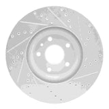 Dynamic Friction 2013-2020 Ford Fusion Front Left Drilled & Slotted Silver Brake Rotor by Dynamic Friction Company 631-54073L