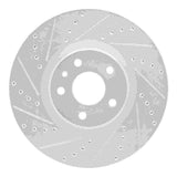 Dynamic Friction 2013-2020 Ford Fusion Front Left Drilled & Slotted Silver Brake Rotor by Dynamic Friction Company 631-54073L