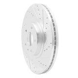 Dynamic Friction 2013-2020 Ford Fusion Front Right Drilled & Slotted Silver Brake Rotor by Dynamic Friction Company 631-54073R