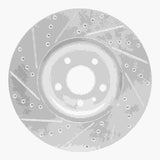 Dynamic Friction 2013-2020 Ford Fusion Front Right Drilled & Slotted Silver Brake Rotor by Dynamic Friction Company 631-54073R