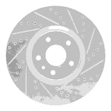 Dynamic Friction 2013-2020 Ford Fusion Front Right Drilled & Slotted Silver Brake Rotor by Dynamic Friction Company 631-54073R