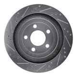 Dynamic Friction 2015-2023 Ford Mustang Rear Left Drilled & Slotted Silver Brake Rotor by Dynamic Friction Company 631-54074L