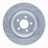 Dynamic Friction 2015-2023 Ford Mustang Rear Right Drilled & Slotted Silver Brake Rotor by Dynamic Friction Company 631-54074R