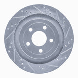 Dynamic Friction 2015-2023 Ford Mustang Rear Right Drilled & Slotted Silver Brake Rotor by Dynamic Friction Company 631-54074R