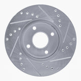 Dynamic Friction 2014-2023 Ford Fiesta (USA/Canada) Front Left Drilled & Slotted Silver Brake Rotor by Dynamic Friction Company 631-54075L