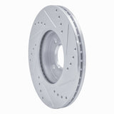 Dynamic Friction 2014-2023 Ford Fiesta (USA/Canada) Front Left Drilled & Slotted Silver Brake Rotor by Dynamic Friction Company 631-54075L