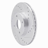 Dynamic Friction 2014-2023 Ford Fiesta (USA/Canada) Front Right Drilled & Slotted Silver Brake Rotor by Dynamic Friction Company 631-54075R